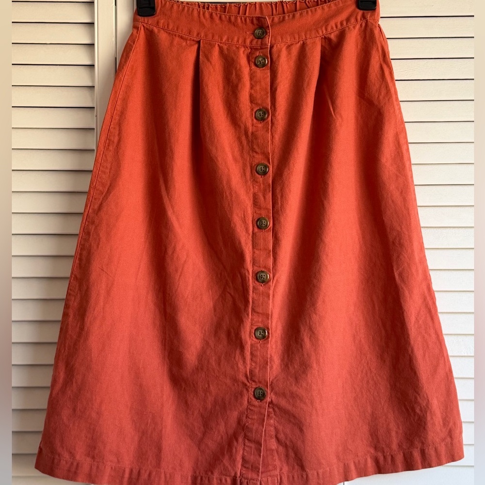 Morgan Taylor Terracotta Button-Front A-Line Skirt